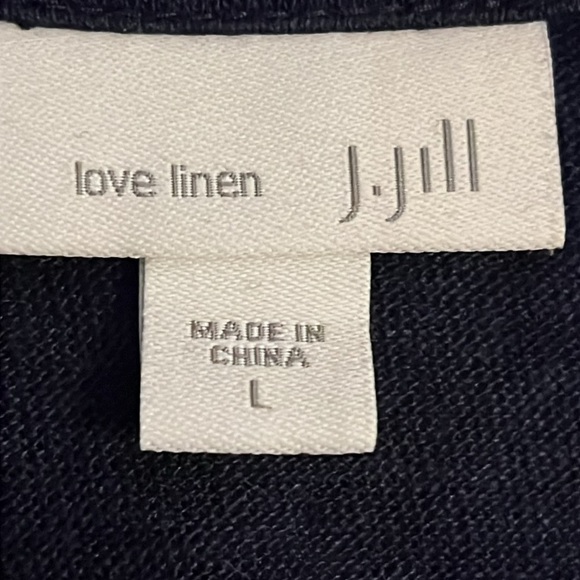 Love Linen J. Jill blue long sleeves open cardigan 100% Linen sz L - Picture 6 of 8